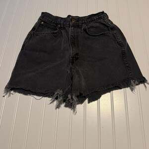 Vintage Chic Black Denim High Waisted Cut Off Jean Shorts